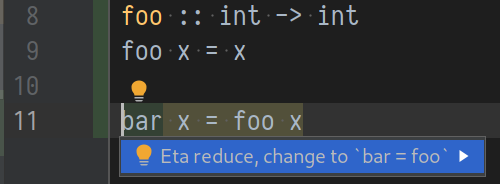 Eta reduce example